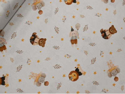 Tela Infantil de Flores y Animales | Popelín 100% Algodón