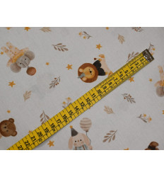 Tela Infantil de Flores y Animales | Popelín 100% Algodón