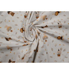 Tela Infantil de Flores y Animales | Popelín 100% Algodón