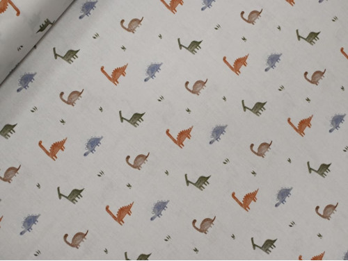 Tela Estampada Dinosaurios | Popelín 100% Algodón