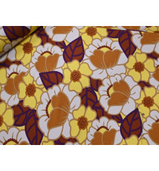 Viscosa floral retro | Tejido fluido 100% para prendas ligeras