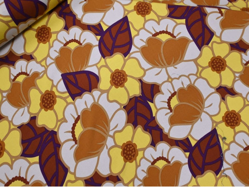 Viscosa floral retro | Tejido fluido 100% para prendas ligeras