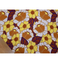 Viscosa floral retro | Tejido fluido 100% para prendas ligeras