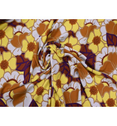 Viscosa floral retro | Tejido fluido 100% para prendas ligeras