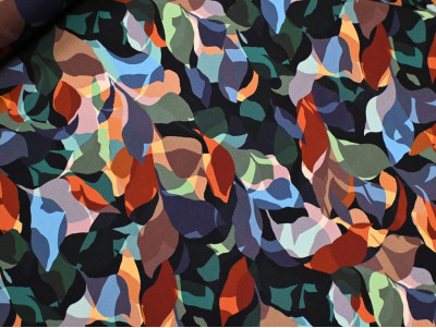 Viscosa abstracta multicolor | Tejido fluido 100% suave y fresco