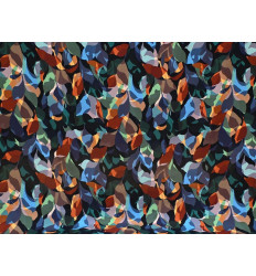 Viscosa abstracta multicolor | Tejido fluido 100% suave y fresco