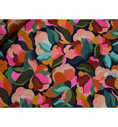 Viscosa abstracta multicolor | Tejido fluido 100% suave y fresco