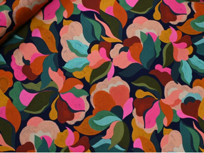 Viscosa abstracta multicolor | Tejido fluido 100% suave y fresco