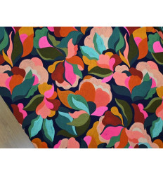 Viscosa abstracta multicolor | Tejido fluido 100% suave y fresco