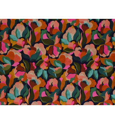 Viscosa abstracta multicolor | Tejido fluido 100% suave y fresco