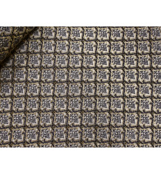 Jacquard barroco dorado y negro | Tejido estructurado 310 g/m²