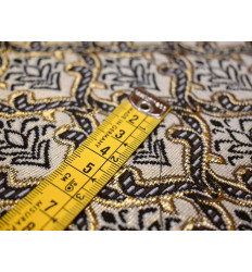 Jacquard barroco dorado y negro | Tejido estructurado 310 g/m²