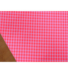 Tejido Vichy Seersucker Rosa Neón | Algodón y Poliéster