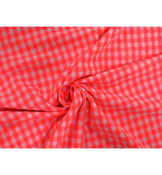 Tejido Vichy Seersucker Rosa Neón | Algodón y Poliéster