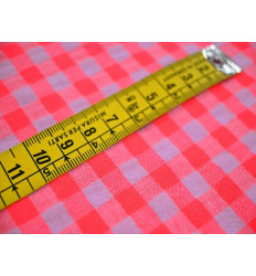 Tejido Vichy Seersucker Rosa Neón | Algodón y Poliéster