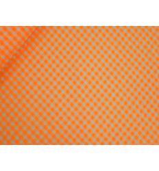 Tejido Vichy Seersucker Naranja Neón | Algodón y Poliéster