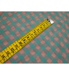 Tejido Vichy Seersucker Pastel – Verde Agua y Rosa Suave