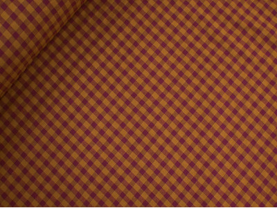 Vichy Seersucker ocre y buganvilla