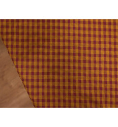 Vichy Seersucker ocre y buganvilla