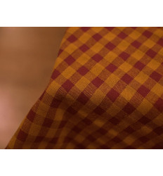 Vichy Seersucker ocre y buganvilla