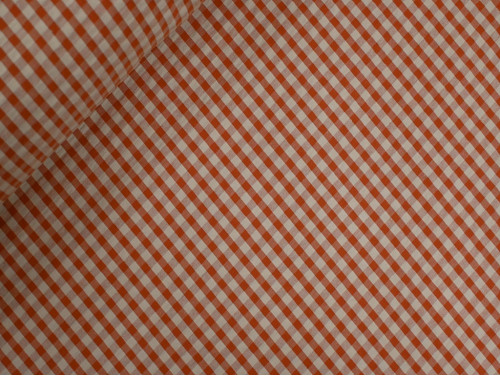 Vichy Seersucker Teja y Beige | Tejido fresco sin plancha