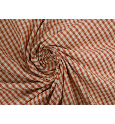 Vichy Seersucker Teja y Beige | Tejido fresco sin plancha