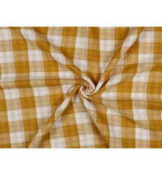 Doble gasa vichy Ocre