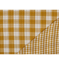 Doble gasa vichy Ocre