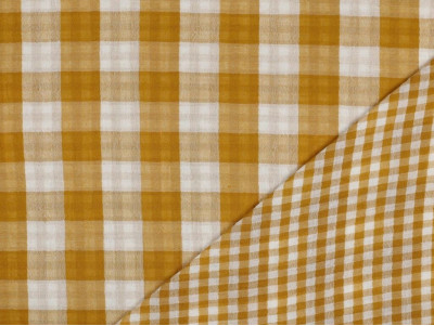 Doble gasa vichy Ocre