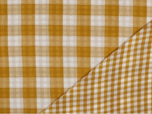 Doble gasa vichy Ocre