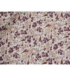 Popelín Estampado Floral con Pájaros | Algodón 100%