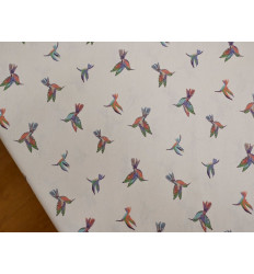 Popelín Estampado Colibrís Multicolor| Algodón 100%