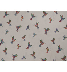 Popelín Estampado Colibrís Multicolor| Algodón 100%