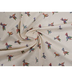 Popelín Estampado Colibrís Multicolor| Algodón 100%
