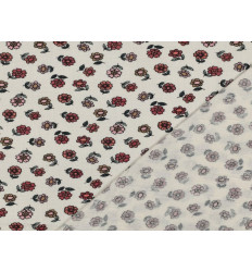 Muselina Algodón Flores Vintage Crudo | 135 cm - 115 Gr/m²