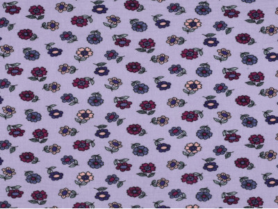 Muselina Algodón Flores Vintage Lavanda | 135 cm - 115 Gr/m²