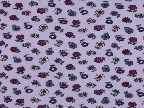 Muselina Algodón Flores Vintage Lavanda | 135 cm - 115 Gr/m²