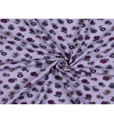 Muselina Algodón Flores Vintage Lavanda | 135 cm - 115 Gr/m²