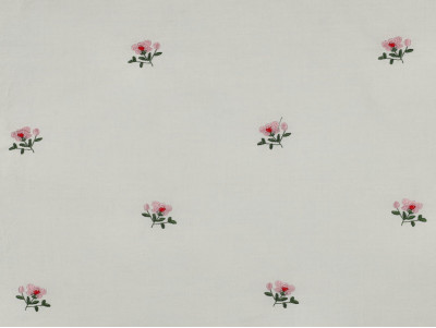 Voile Bordado Flores Mini 100% Algodón 80 gr/m² Blanco Natural