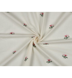Voile Bordado Flores Mini 100% Algodón 80 gr/m² Blanco Natural
