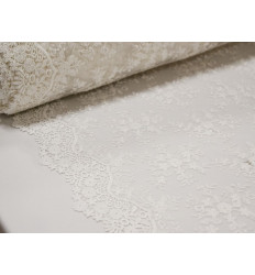 Tul Bordado de Novia Floral | Blonda en Ambos Orillos