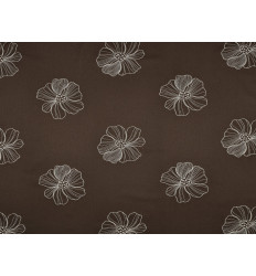 Lino Bordado Floral Marrón 70% Lino 30% Viscosa 300 g/m²