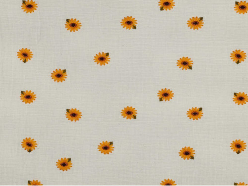 Muselina bordada flores algodón | Ligera y suave