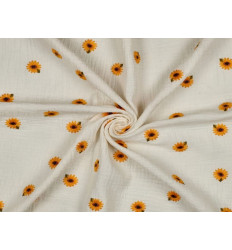 Muselina bordada flores algodón | Ligera y suave