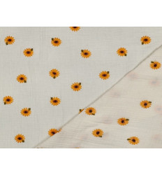 Muselina bordada flores algodón | Ligera y suave