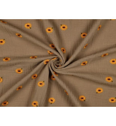 Muselina bordada flores algodón | Ligera y suave