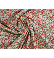 Popelín algodón floral Rojo150 cm – Suave y delicado