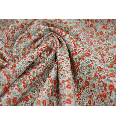 Popelín algodón floral Rojo150 cm – Suave y delicado