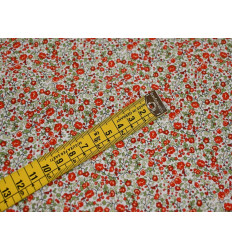 Popelín algodón floral Rojo150 cm – Suave y delicado