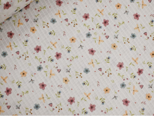 Muselina Estampada Romántica de Flores | Suave y Delicada